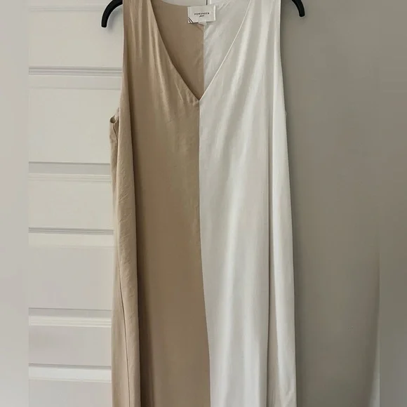 Tuckernuck Pomander Place Sallie Dress • White & Tan • Size M - Picture 4 of 6